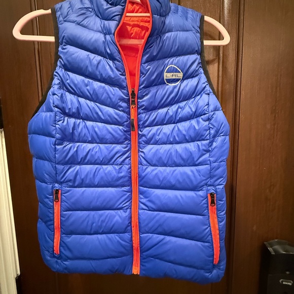 Ralph Lauren Kids Puffer Jacket in Blue with Orange Trim - Picture 7 of 7